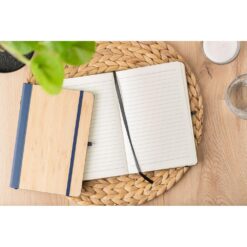 Notatnik ok. A5 z nadrukiem Twojego logo, materiał: guma, pu, bambus, papier, poliester, kolor: czarny