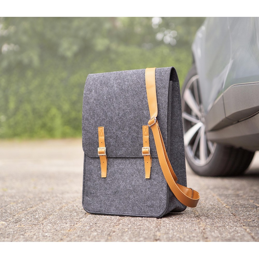 Torba na laptopa 14" z filcu RPET z nadrukiem Twojego logo, materiał: rpet, filc, kolor: grafitowy Torba na laptopa 14" z filcu RPET z nadrukiem Twojego logo, materiał: rpet, filc, kolor: grafitowy