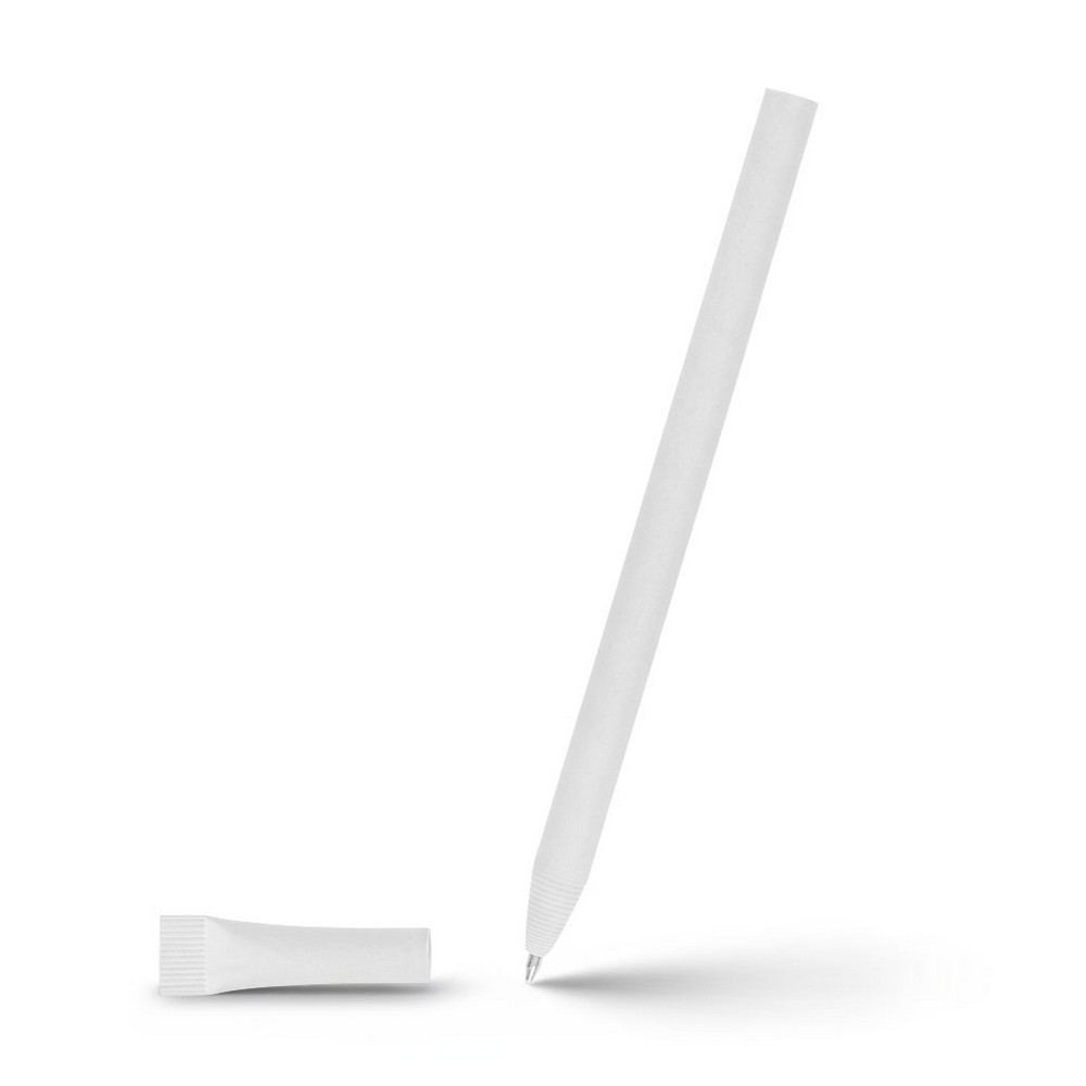 Długopis ze zrolowanego papieru z zatyczką | Brittany z nadrukiem Twojego logo, materiał: papier, kolor: biały Długopis ze zrolowanego papieru z zatyczką | Brittany z nadrukiem Twojego logo, materiał: papier, kolor: biały