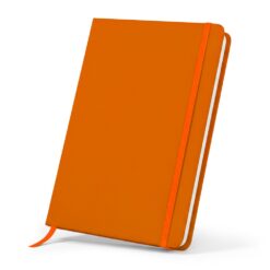 Notatnik ok. A5 | Eugene z nadrukiem Twojego logo, materiał: karton, pu, papier, kolor: pomarańczowy