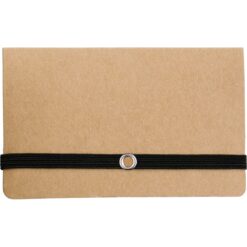 Zestaw do notatek, karteczki samoprzylepne z nadrukiem Twojego logo, materiał: metal, guma, karton, papier, kolor: jasnobrązowy