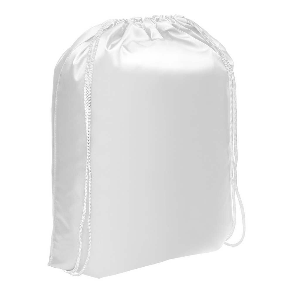 Worek ze sznurkiem | Flynn z nadrukiem Twojego logo, materiał: poliester, kolor: biały Worek ze sznurkiem | Flynn z nadrukiem Twojego logo, materiał: poliester, kolor: biały