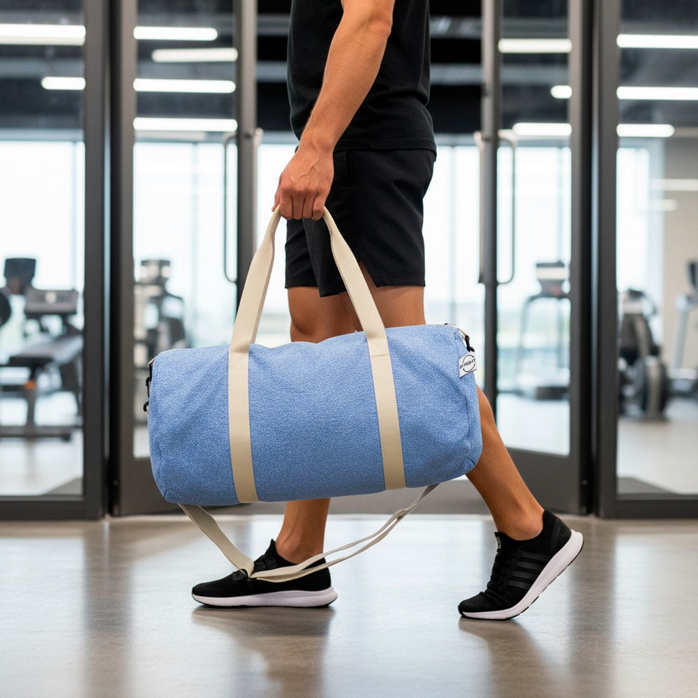 Torba sportowa, podróżna B'RIGHT z bawełny z recyklingu i poliestru z recyklingu | Asha z nadrukiem Twojego logo, materiał: poliester, bawełna, kolor: niebieski Torba sportowa, podróżna B'RIGHT z bawełny z recyklingu i poliestru z recyklingu | Asha z nadrukiem Twojego logo, materiał: poliester, bawełna, kolor: niebieski