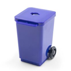 Temperówka "kosz na śmieci" | Cira z nadrukiem Twojego logo, materiał: plastik, kolor: granatowy