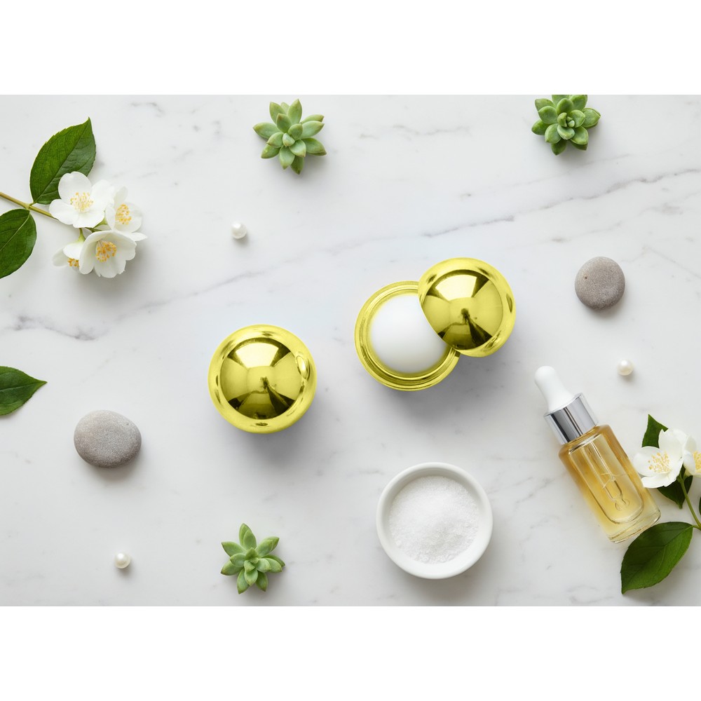 Pomadka ochronna | Sahli z nadrukiem Twojego logo, materiał: plastik, kolor: złoty Pomadka ochronna | Sahli z nadrukiem Twojego logo, materiał: plastik, kolor: złoty