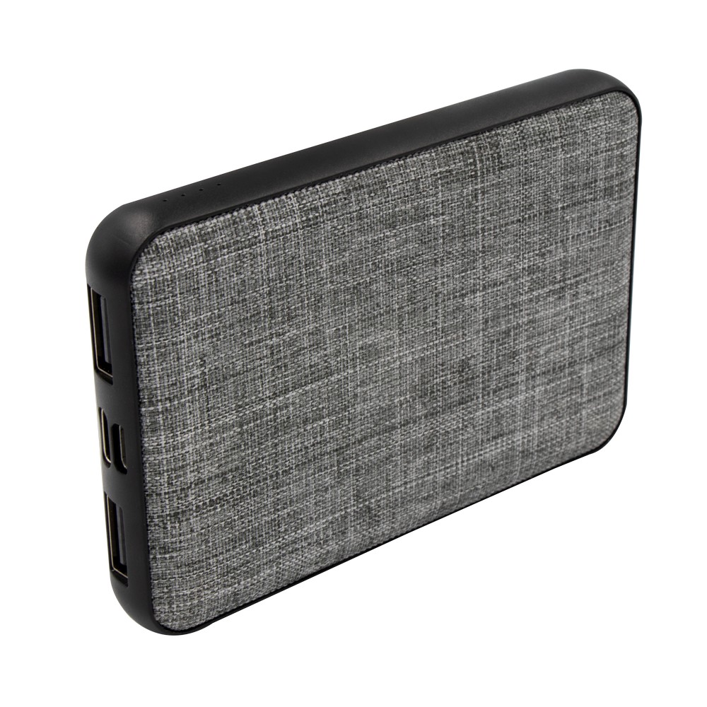 Power bank 5000 mAh RPET | Russo z nadrukiem Twojego logo, materiał: rpet, kolor: szary Power bank 5000 mAh RPET | Russo z nadrukiem Twojego logo, materiał: rpet, kolor: szary