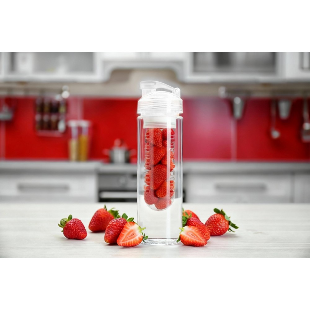 Butelka sportowa 650 ml | Carter z nadrukiem Twojego logo, materiał: ps, tritan, as, kolor: biały Butelka sportowa 650 ml | Carter z nadrukiem Twojego logo, materiał: ps, tritan, as, kolor: biały