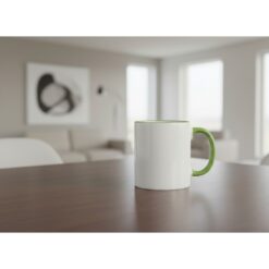 Kubek ceramiczny 350 ml | Nerita z nadrukiem Twojego logo, materiał: ceramika, kolor: jasnozielony