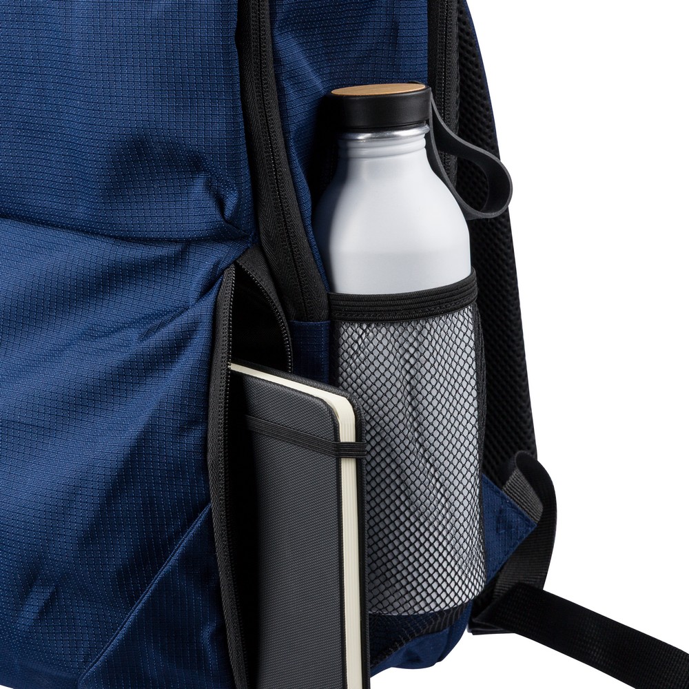 Plecak na laptopa 15" z nadrukiem Twojego logo, materiał: metal, plastik, poliester, pianka, epe, kolor: niebieski Plecak na laptopa 15" z nadrukiem Twojego logo, materiał: metal, plastik, poliester, pianka, epe, kolor: niebieski