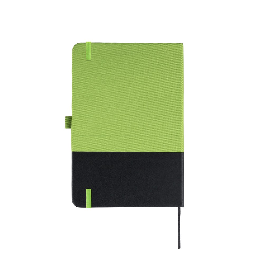 Notatnik ok. A5 z nadrukiem Twojego logo, materiał: pu, poliester, rpet, kolor: limonkowy Notatnik ok. A5 z nadrukiem Twojego logo, materiał: pu, poliester, rpet, kolor: limonkowy