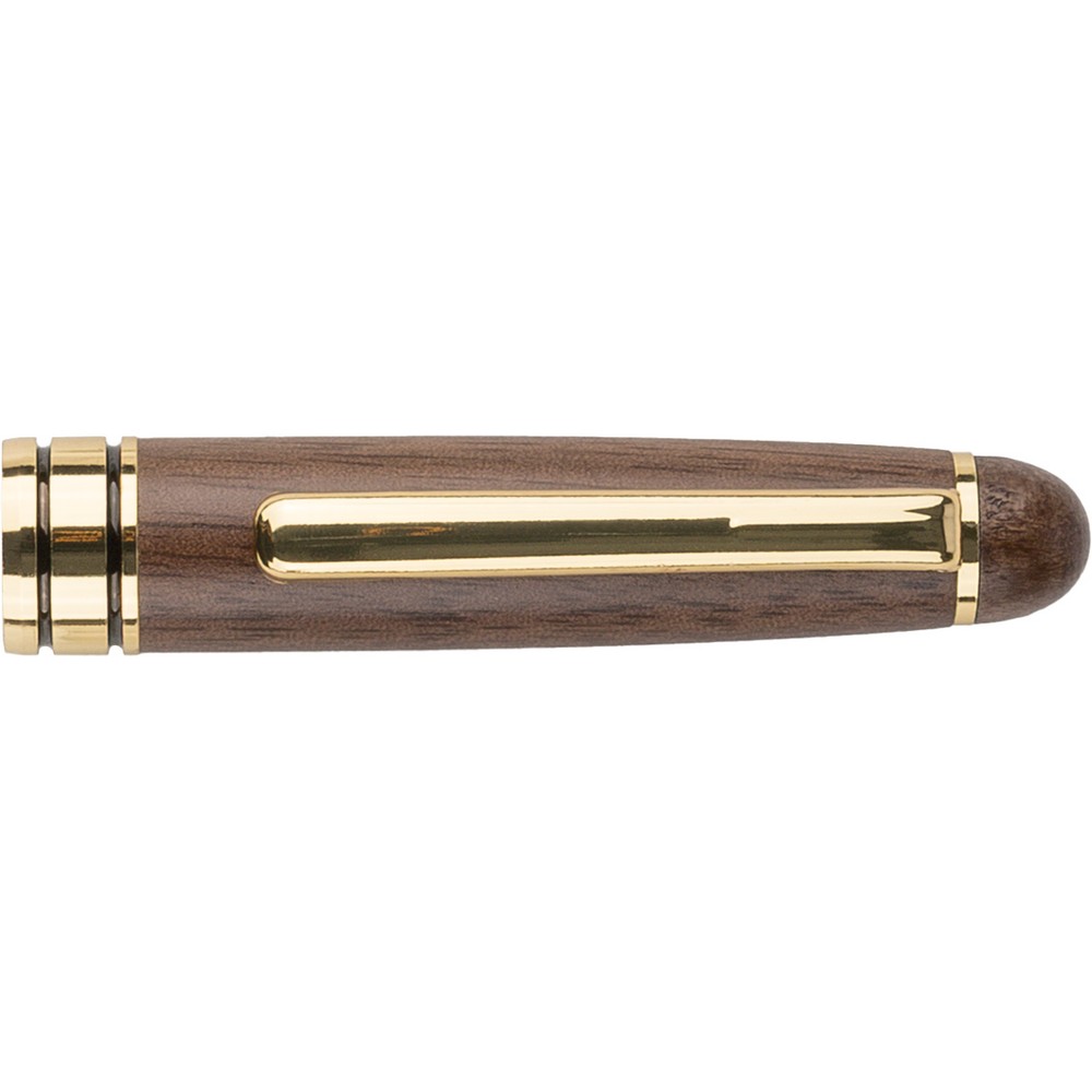 Zestaw piśmienniczy, długopis i pióro kulkowe z nadrukiem Twojego logo, materiał: metal, drewno, mosiądz, kolor: brązowy Zestaw piśmienniczy, długopis i pióro kulkowe z nadrukiem Twojego logo, materiał: metal, drewno, mosiądz, kolor: brązowy