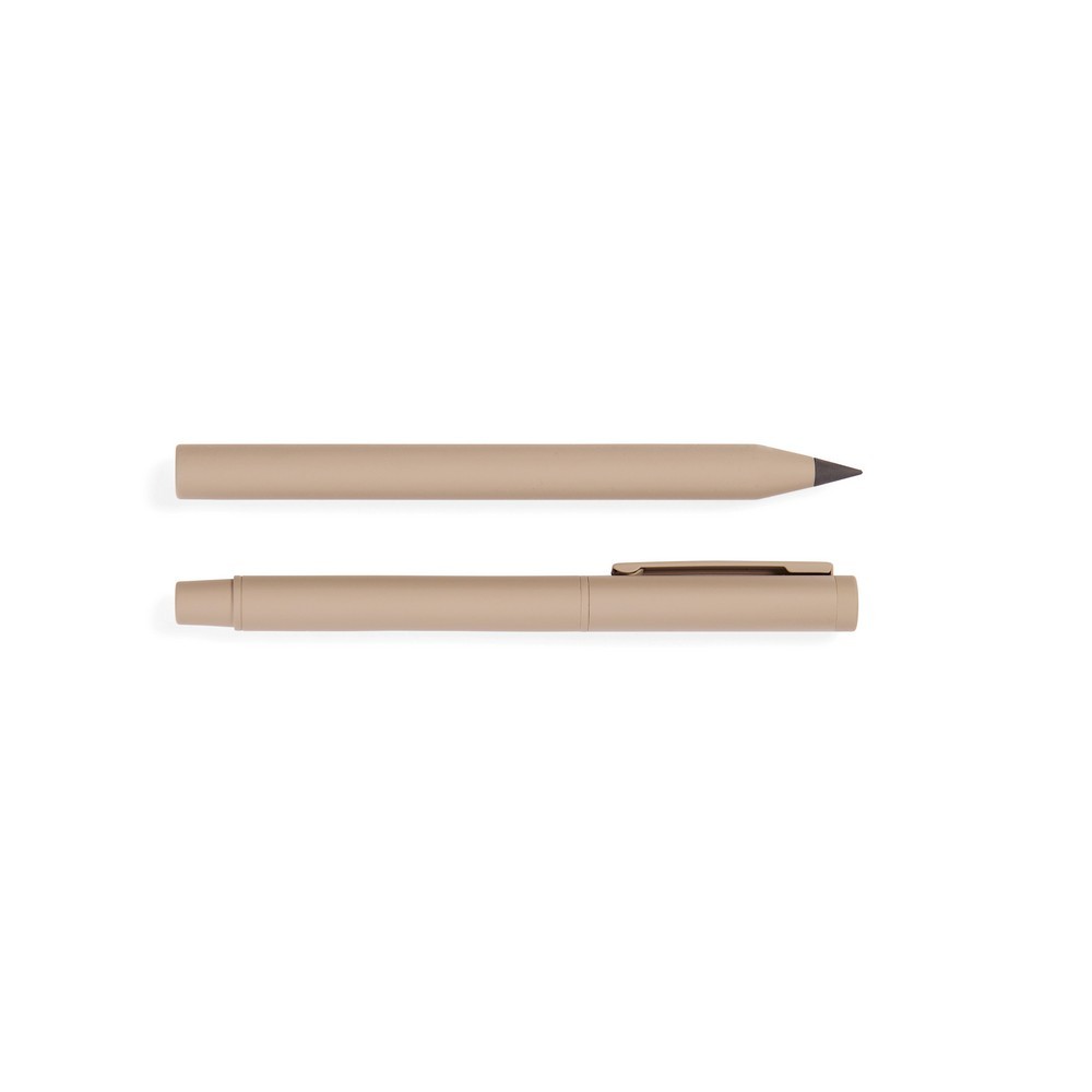 Zestaw piśmienniczy VINGA Baltimore z nadrukiem Twojego logo, materiał: aluminium, kolor: szary Zestaw piśmienniczy VINGA Baltimore z nadrukiem Twojego logo, materiał: aluminium, kolor: szary