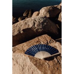 Wachlarz VINGA z nadrukiem Twojego logo, materiał: bambus, kolor: navy, white