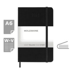 Kalendarz MOLESKINE z nadrukiem Twojego logo, materiał: papier, pp, kolor: czarny