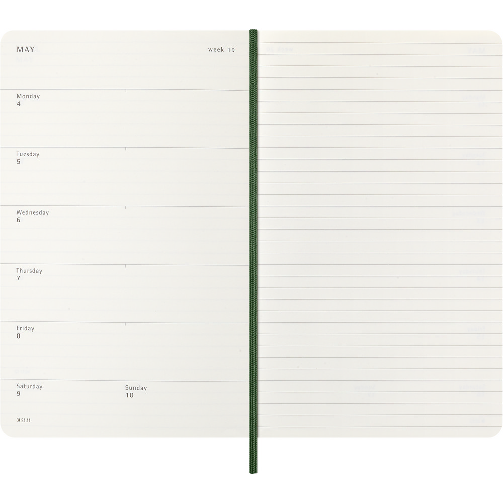 Kalendarz MOLESKINE z nadrukiem Twojego logo, materiał: pu, papier, kolor: khaki Kalendarz MOLESKINE z nadrukiem Twojego logo, materiał: pu, papier, kolor: khaki