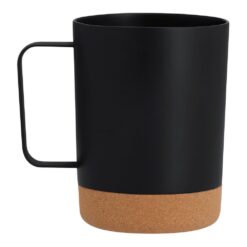 Kubek 400 ml z korkowym elementem z nadrukiem Twojego logo, materiał: pp, korek, kolor: czarny