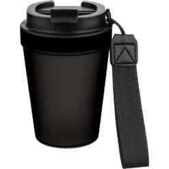 Kubek podróżny 350 ml z nadrukiem Twojego logo, materiał: metal, plastik, pp, silikon, kolor: czarny