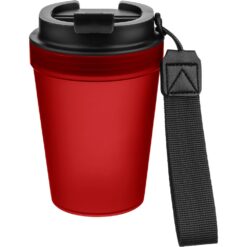 Kubek podróżny 350 ml z nadrukiem Twojego logo, materiał: metal, plastik, pp, silikon, kolor: czerwony