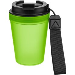 Kubek podróżny 350 ml z nadrukiem Twojego logo, materiał: metal, plastik, pp, silikon, kolor: limonkowy