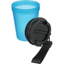 Kubek podróżny 350 ml z nadrukiem Twojego logo, materiał: metal, plastik, pp, silikon, kolor: błękitny