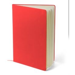 Notatnik A4 z nadrukiem Twojego logo, materiał: guma, karton, pu, papier, kolor: czerwony