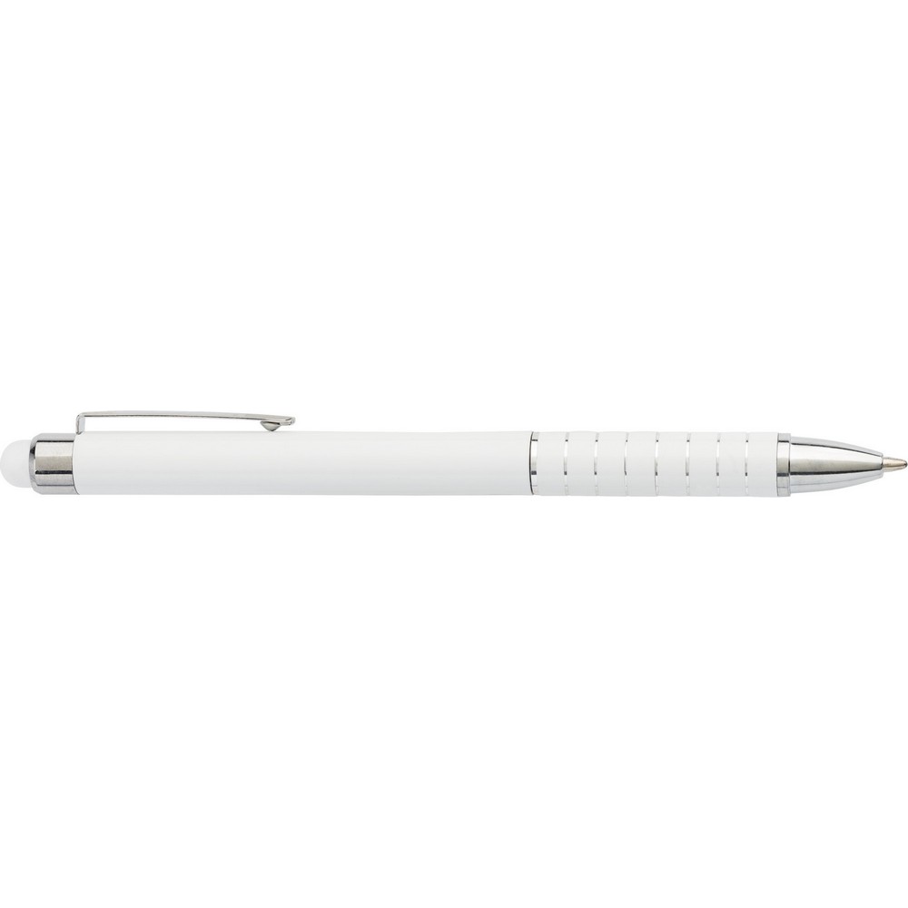 Długopis, touch pen z nadrukiem Twojego logo, materiał: aluminium, guma, kolor: biały Długopis, touch pen z nadrukiem Twojego logo, materiał: aluminium, guma, kolor: biały