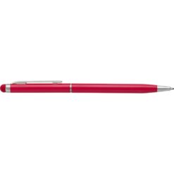Długopis, touch pen z nadrukiem Twojego logo, materiał: metal, guma, kolor: czerwony