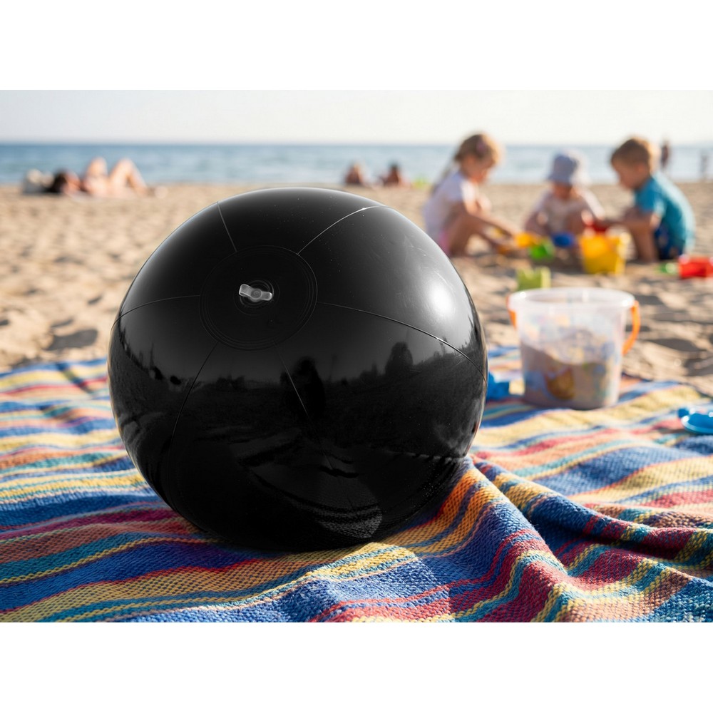 Dmuchana piłka plażowa | Brianda z nadrukiem Twojego logo, materiał: pvc, kolor: czarny Dmuchana piłka plażowa | Brianda z nadrukiem Twojego logo, materiał: pvc, kolor: czarny