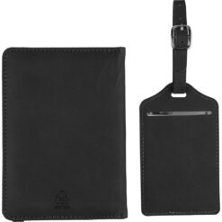 Etui do paszportu, zawieszka do bagażu z nadrukiem Twojego logo, materiał: pu, kolor: czarny