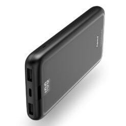Power bank 10000 mAh Hama Power Pack Performance z nadrukiem Twojego logo, materiał: plastik, kolor: czarny