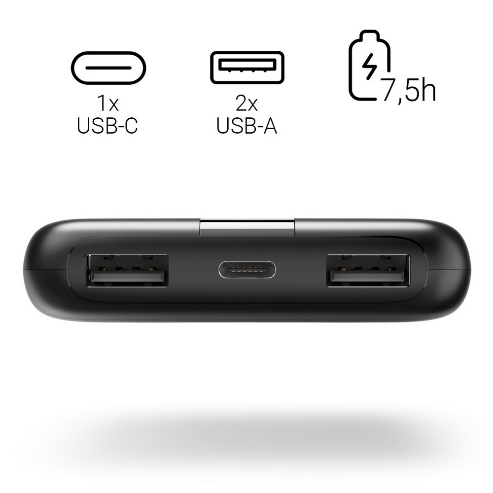 Power bank 10000 mAh Hama Power Pack Performance z nadrukiem Twojego logo, materiał: plastik, kolor: czarny Power bank 10000 mAh Hama Power Pack Performance z nadrukiem Twojego logo, materiał: plastik, kolor: czarny