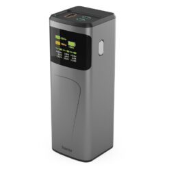 Power bank 24000 mAh Hama High Power 200W z nadrukiem Twojego logo, materiał: plastik, kolor: grafitowy