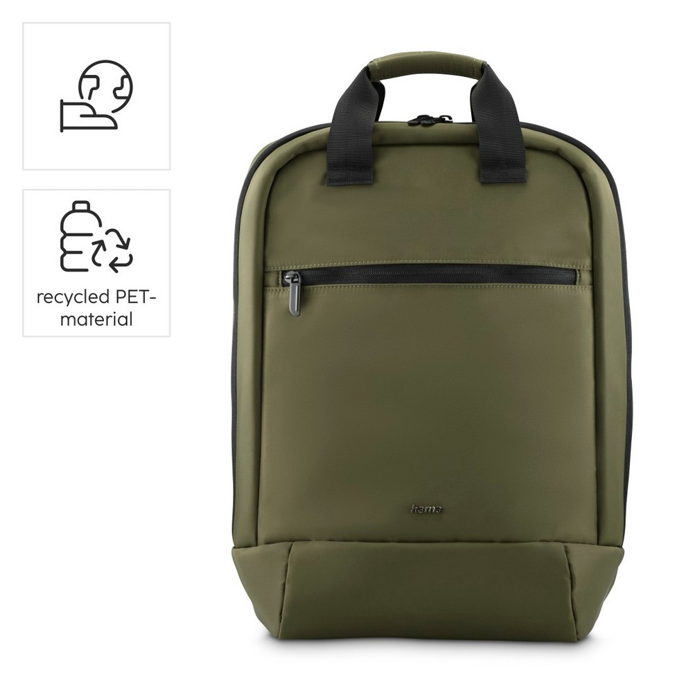 Plecak laptopa 16,2" Hama Lightweight z nadrukiem Twojego logo, materiał: poliester, rpet, kolor: zielony Plecak laptopa 16,2" Hama Lightweight z nadrukiem Twojego logo, materiał: poliester, rpet, kolor: zielony