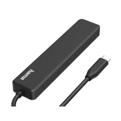 Hub USB, USB-C, HDMI Hama z nadrukiem Twojego logo, materiał: aluminium, kolor: czarny