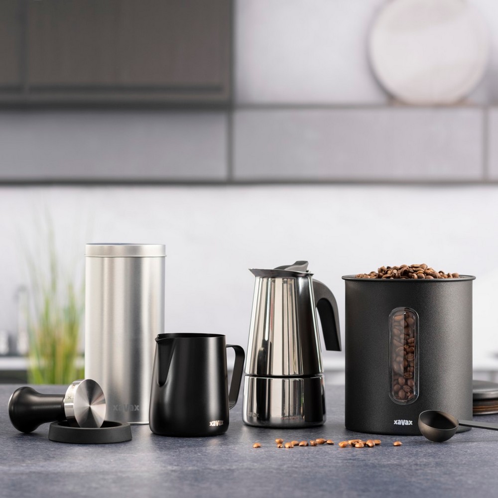 Kawiarka 200 ml Xavax z nadrukiem Twojego logo, materiał: stal nierdzewna, stal, kolor: srebrny Kawiarka 200 ml Xavax z nadrukiem Twojego logo, materiał: stal nierdzewna, stal, kolor: srebrny